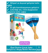 Özel Üretim Eğitici Zeka Koordinasyon Geliştirici Kişisel Gelişim Çocuk Ahşap Renkli Marakas 2'li