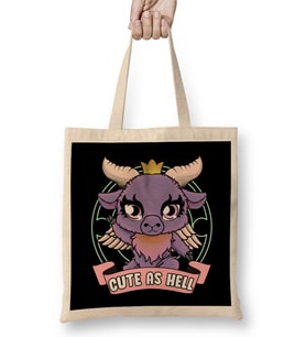 Cute As Hell Kawaii Baphomet Anime Goth Pun Bez Çanta Uzun Saplı