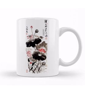 Lotus Flower Lotus Painting Kupa Bardak Porselen
