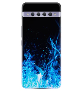 TCL 10 Plus Kılıf Silikon Desen Blue Fire 1678