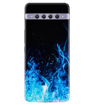 TCL 10 Plus Kılıf Silikon Desen Blue Fire 1678