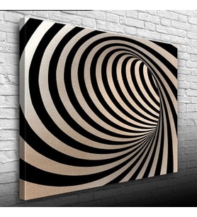 Siyah Beyaz Çizgili Kanvas Tablo 50 x 70