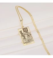 Kişiye Özel Death Tarot Kolye 925K Gümüş (Gold)