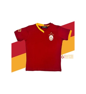 Galatasaray Orijinal Lisanslı 5 Yıldızlı Kırmızı Basic Çocuk T-shirt