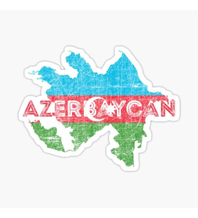 Azerbaycan Harita Şekli ve Bayrak Çıkartması Araba Oto Sticker 18CM