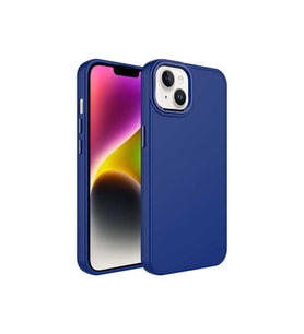 Apple iPhone 13 Uyumlu Kılıf Metal Çerçeve ve Buton Tasarımlı Silikon Zore Luna Kapak (Lacivert)