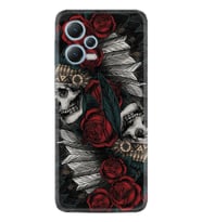 Xiaomi Redmi Note 12 5g Kılıf Silikon Desen Özel Seri Skull Rose 1673