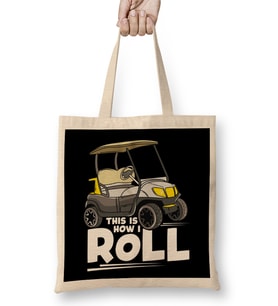 This Is How I Roll Funny Golf Cart Pun Cute Golfer Bez Çanta Uzun Saplı