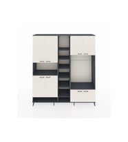 Hyperion Dolap 18 Raflı 8 Kapaklı Tek Askılı 220x44x243 Antrasit-Aytaşı/Antrasit