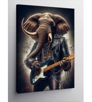Kanvas Tablo Gitar Çalan Fil