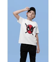 Tasarım Deadpool Baskılı Unisex Film Kahramanı Çocuk Tişört (1-12 Yaş)