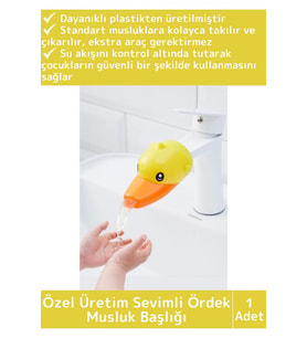 Premium Sağlam Pratik Kolay Montaj Çocuklar İçin İlgi Çekici Eğlenceli Sevimli Ördek Musluk Başlığı
