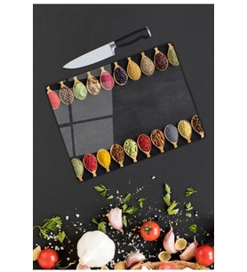 Baharatlar  Cam Kesme  ve Sunum Tahtası  25 Cm X 35 Cm