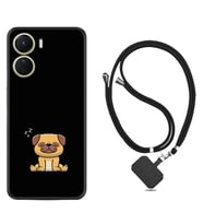 Vivo Y16 Kılıf Resimli Boyun Askılı İpli Desenli Silikon Series Uyuyan Köpek 1875
