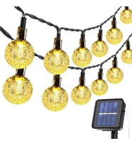 Trendpoint 50 Ledli 8 Modlu Solar Kristal Top Bahçe Aydınlatma Dekorasyon Güneş Enerji Sarı ışık 