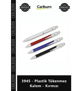 Özel Üretim Promosyon Baskılı Kurumsal Logo Tasarım Ekonomik 3945 Plastik Tükenmez Kalem Kırmızı