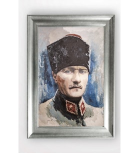 Gümüş Çerçeveli Atatürk Tablo a445