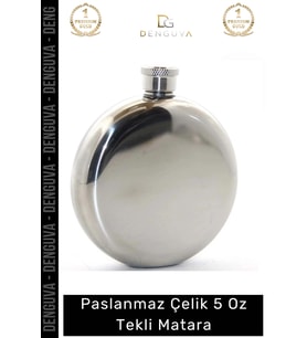 #TermosMatara Paslanmaz Çelik Soğuk Tutan Taşınabilir Şık Kaliteli Alkollü 5 Oz Tekli İçecek Matara