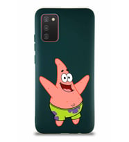 Samsung Galaxy A02S Soft Premier Kapak Patrick Yıldız Tasarımlı Silikon Kılıf - Yeşil (Şeffaf)