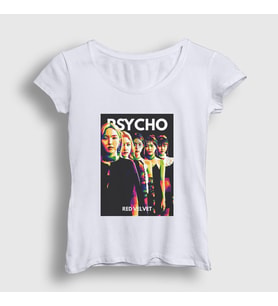 Presmono Kadın Beyaz Psycho K-Pop Red Velvet T-Shirt 277061tt (Beyaz)