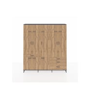 Arges Gardrop 8 Raflı 4 Çekmeceli 3 Askılı 220x30x243 Antrasit-Çam
