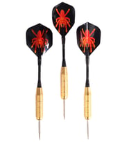 DELTA 20 Gr. Dart Oku (3’lü Set) - Çelik Uç + Pirinç Gövde + Renkli Kanat - Dart Oku Seti (Siyah - Altın Rengi)