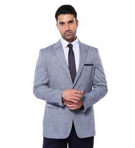 Slim-Fit Sivri Yaka Mavi Ceket - Wessi (Lacivert)