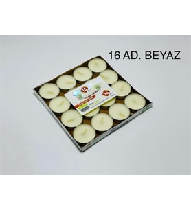 TEALIGHT MUM 16LI BEYAZ