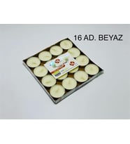 TEALIGHT MUM 16LI BEYAZ