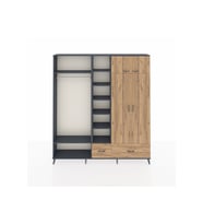 Arges Gardrop 12 Raflı 2 Çekmeceli 2 Askılı 220x30x243 Antrasit-Çam