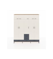 Arges Dolap 6 Raflı 6 Çekmeceli 4 Askılı 220x30x243 Çam-Aytaşı/Antrasit