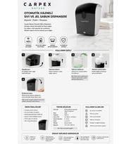 Carpex Nature Siyah Otomatik Hazneli Sıvı Ve Jel Sabun Dispanseri