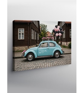 Kanvas Tablo Balonlu Mavi Vosvos