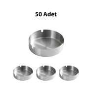 50 Adet Çelik 8cm Yuvarlak Kül Tablası Kafe ve Restoran İçin