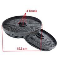 Kumtel İle Uyumlu Aspiratör Karbon Filtresi 15.5 CM 4 Tırnaklı