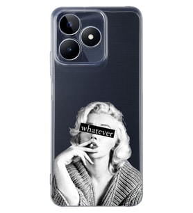 Realme C53 Uyumlu Marilyn Monroe Desenli Şeffaf Telefon Kılıfı
