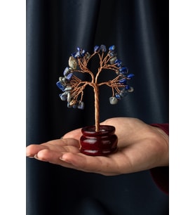 Lapis Lazuli Taşı El Yapımı 4x11cm Doğal Taş Dekoratif Hayat Ağacı