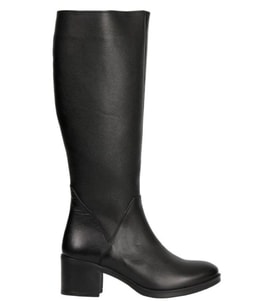 CASTLE BLACK CB-92900-1 KADIN DERİ TOPUKLU ÇİZME (Siyah)