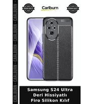 Samsung S24 Ultra Deri Hissiyatlı Firo Silikon Kılıf Telefon Kabı Cep Ortuk Mobil Aksesuar