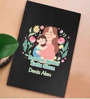BK Gift Kişiye Özel isimli DTF Anneler Günü Tasarımlı Siyah Sert Kapaklı Defter-3, Anneye Hediye