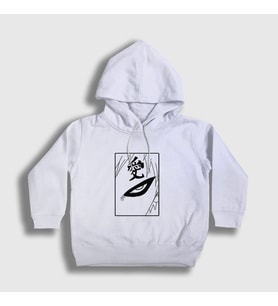 Presmono Unisex Çocuk Beyaz Gaara Anime Naruto Kapüşonlu Sweatshirt 317682tt