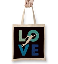 Love Swimming Swim Swimmer Athlete Water Sports Instructor Bez Çanta Uzun Saplı
