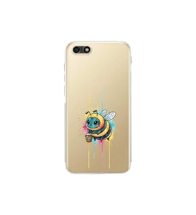 Huawei Y5 2018 ile uyumlu Splash arı tasarımlı şeffaf silikon kılıf