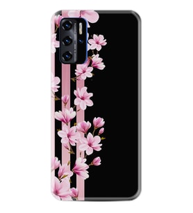 Reeder P13 Blue 2021 Kılıf Resimli Desenli Baskılı Silikon Kılıf Pink Flowers 3 1393
