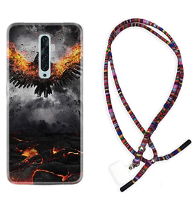 Oppo Reno 2Z 4 Lite 4 Pro 5 6 7 A31 Kılıf Boyun Asklı Rasta Silikon Ateş Kartalı 1766