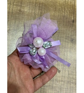 10X12 CM LİLA TAŞLI BONCUKLU BROŞ YAKA İĞNESİ TÜRBAN İĞNESİ