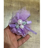 10X12 CM LİLA TAŞLI BONCUKLU BROŞ YAKA İĞNESİ TÜRBAN İĞNESİ