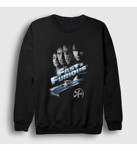 Presmono Unisex Siyah Fast And Furious Hızlı ve Öfkeli Film Sweatshirt 421168tt