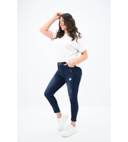 Kadın Büyük Beden Lacivert Jean Pantolon 6177-23