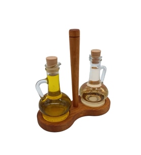 Saplı 2'li Yağdanlık Set (Kahverengi)